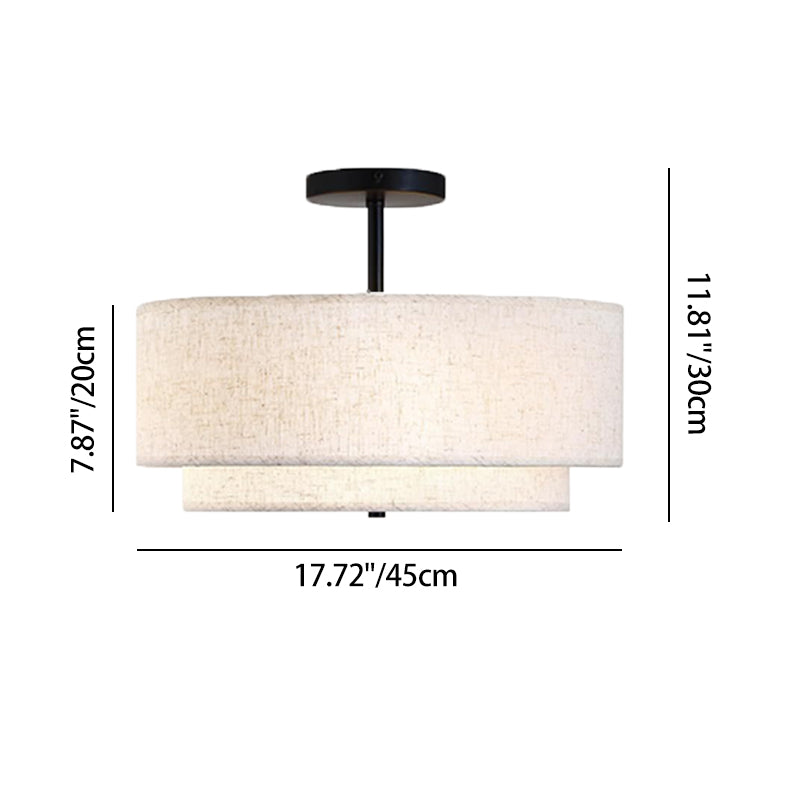 Modern Linen Iron Ceiling Light