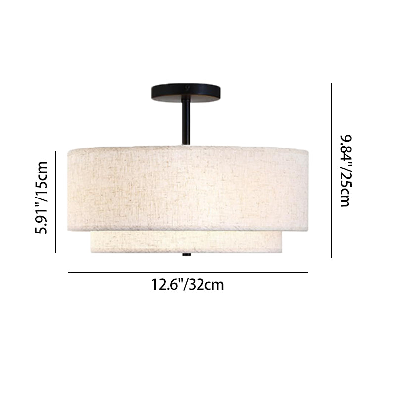 Modern Linen Iron Ceiling Light