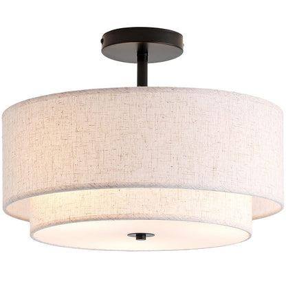 Modern Linen Iron Ceiling Light