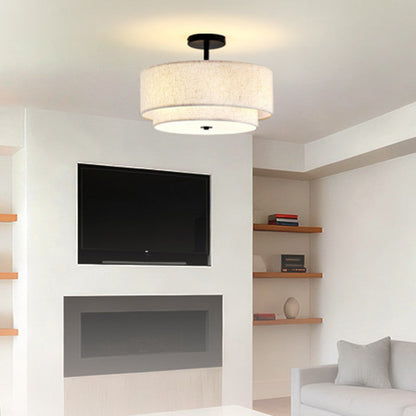 Modern Linen Iron Ceiling Light