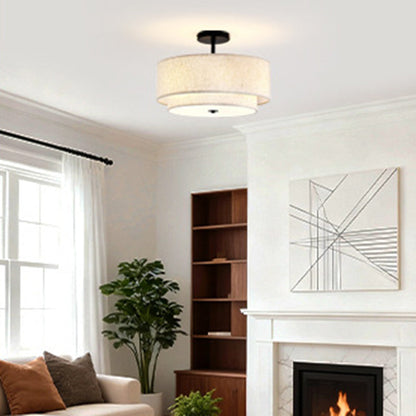 Modern Linen Iron Ceiling Light