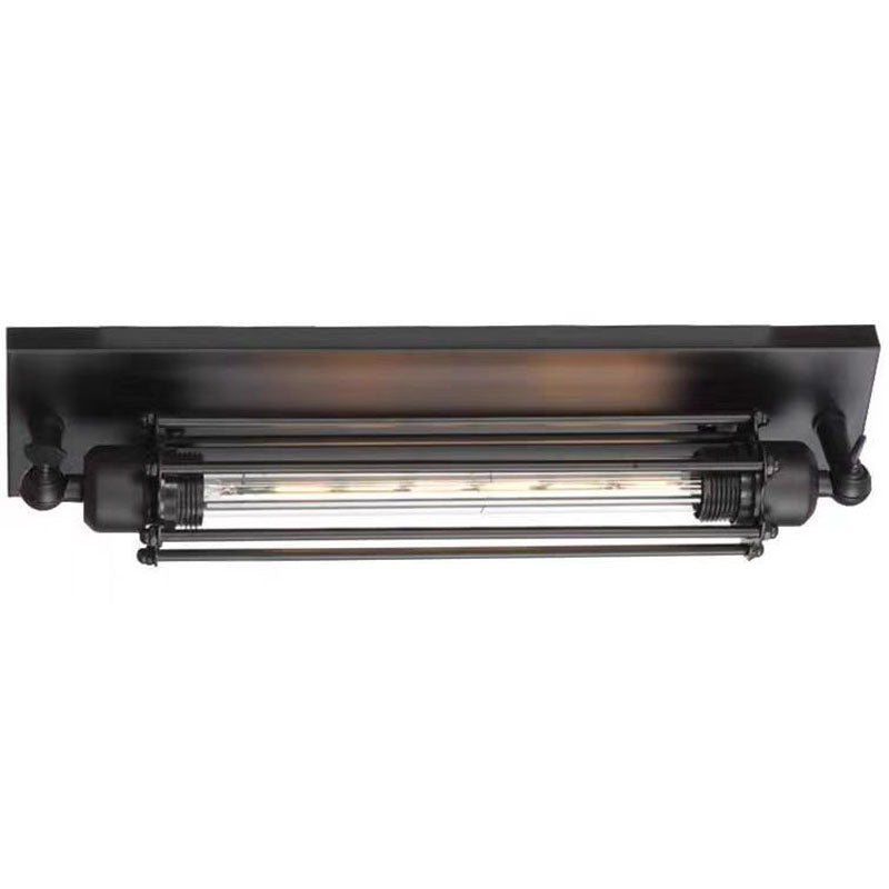 Industrial Iron Columnar 1-Light Wall Sconce Lamp