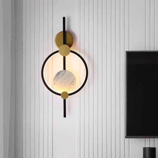 Modern Art Deco Silicone & Iron Round LED Wall Sconce Lamp