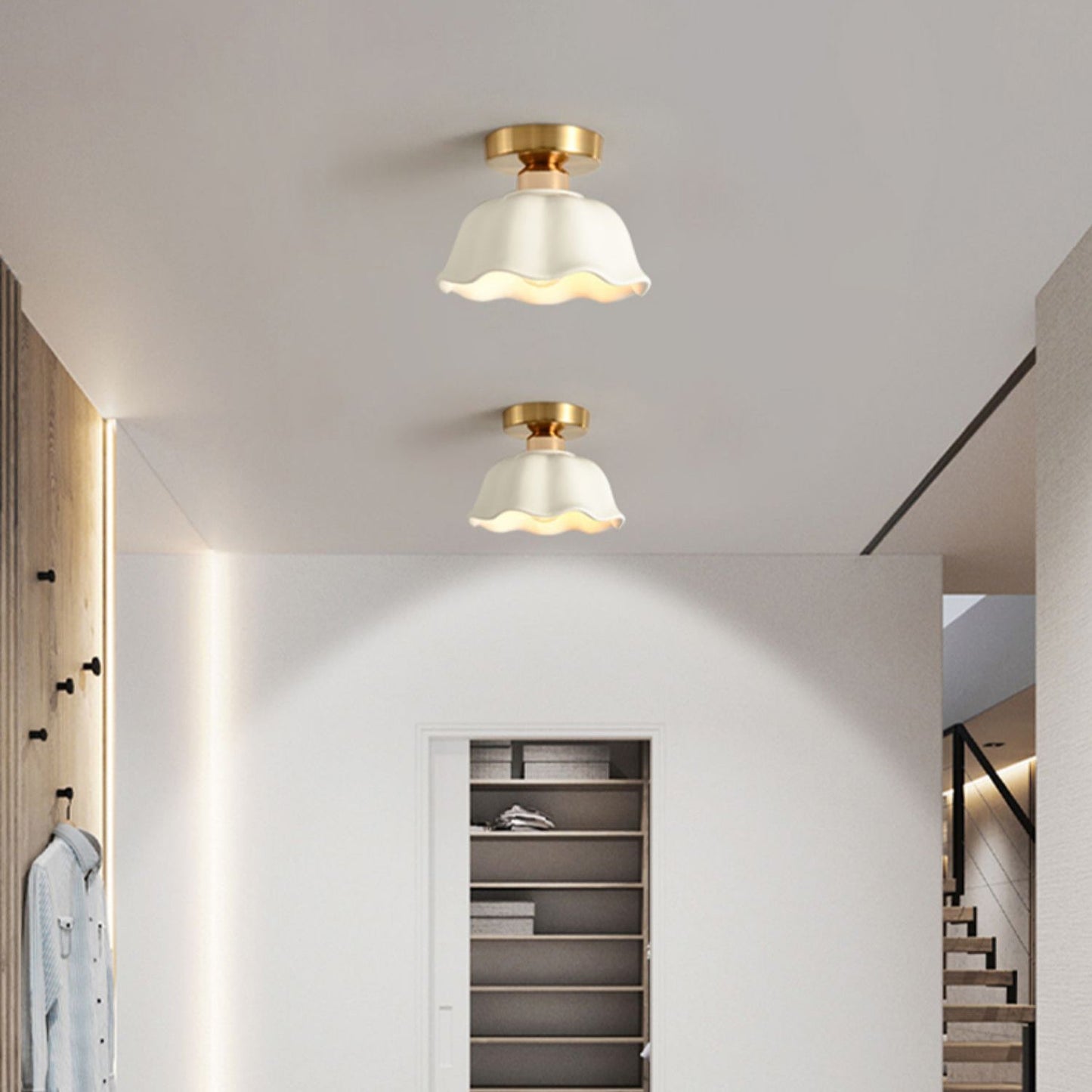 Contemporary Glass Flower Ceiling Light