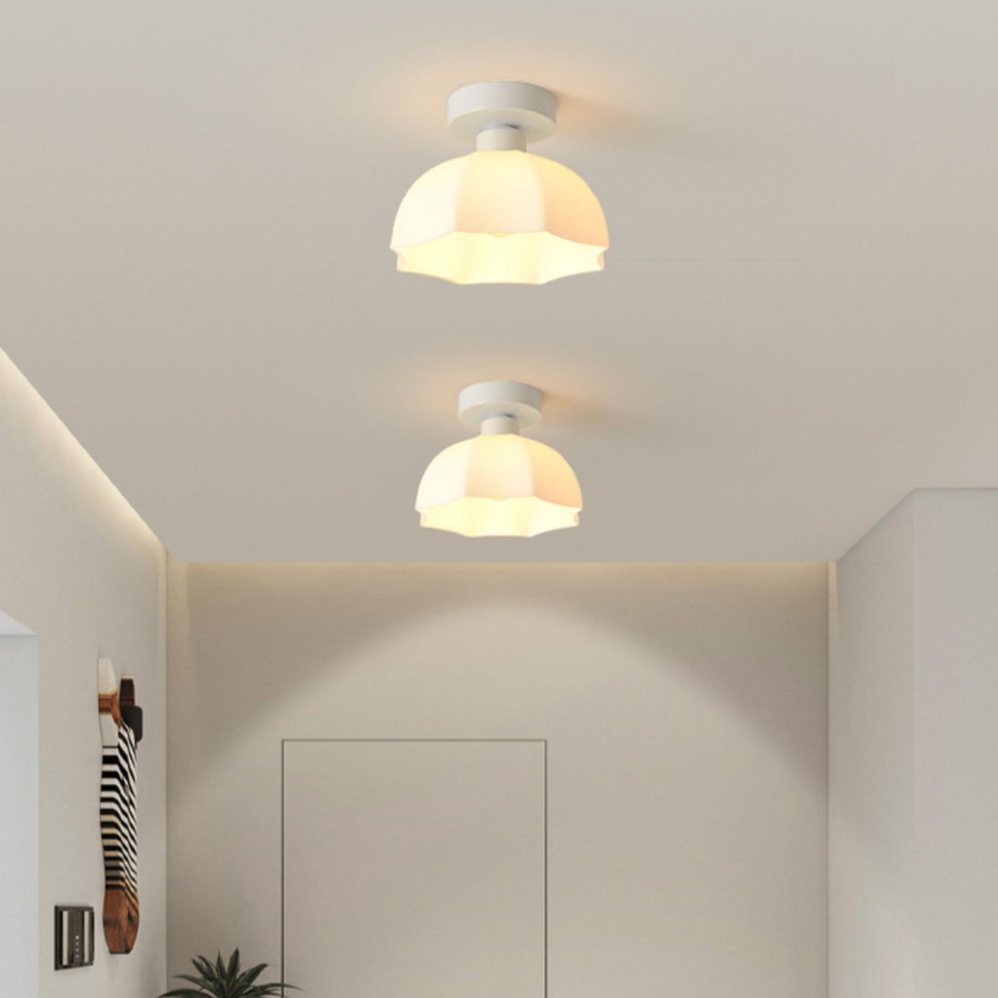 Contemporary Glass Flower Ceiling Light