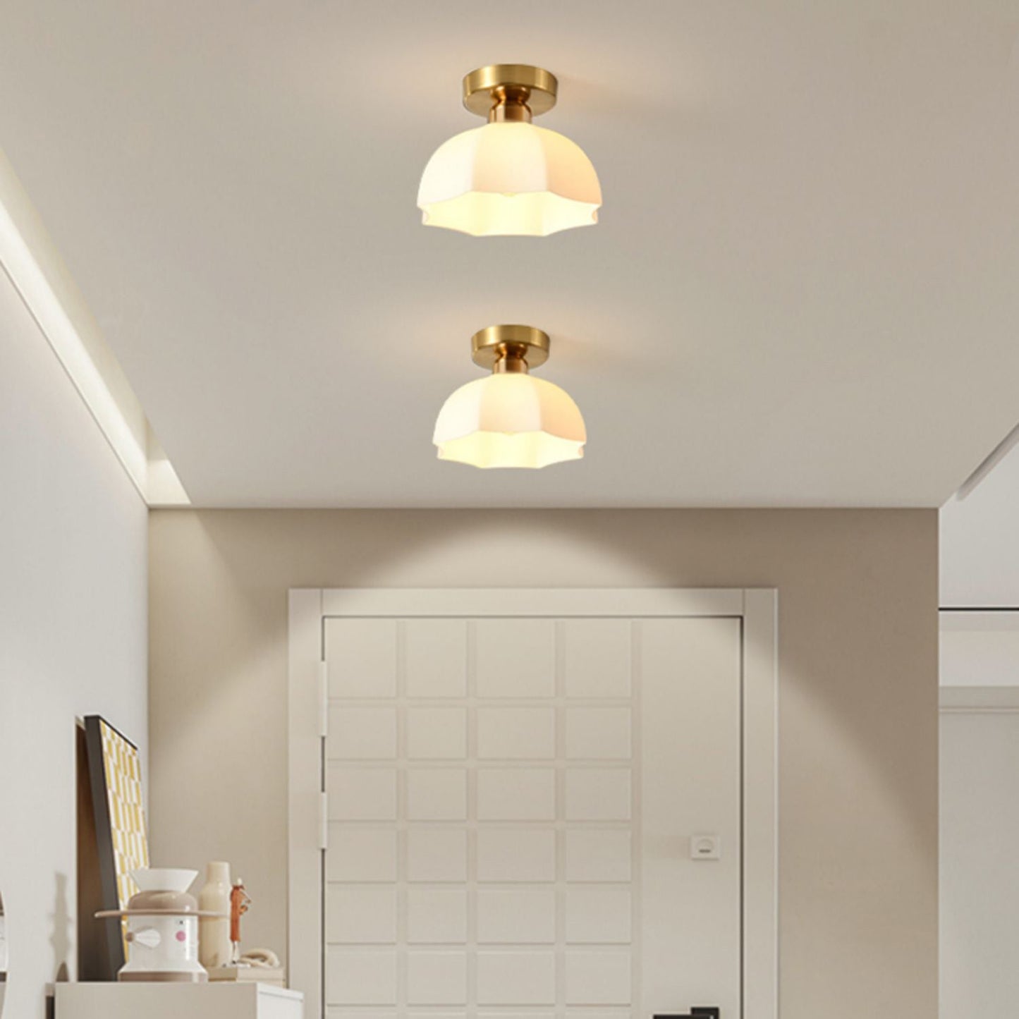 Contemporary Glass Flower Ceiling Light