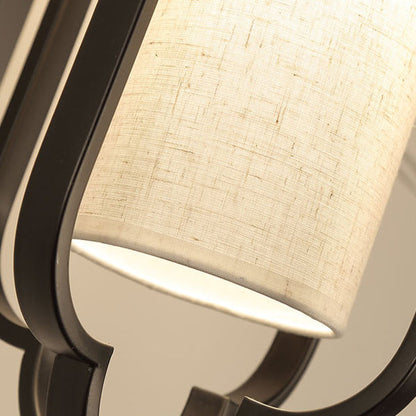 Chinese Strip Iron Fabric 1-Light Wall Sconce Lamp