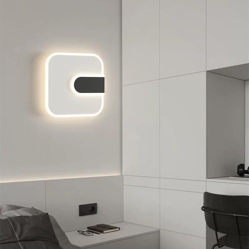 Minimalist Round & Square Iron Acrylic LED Wall Sconce Lamp