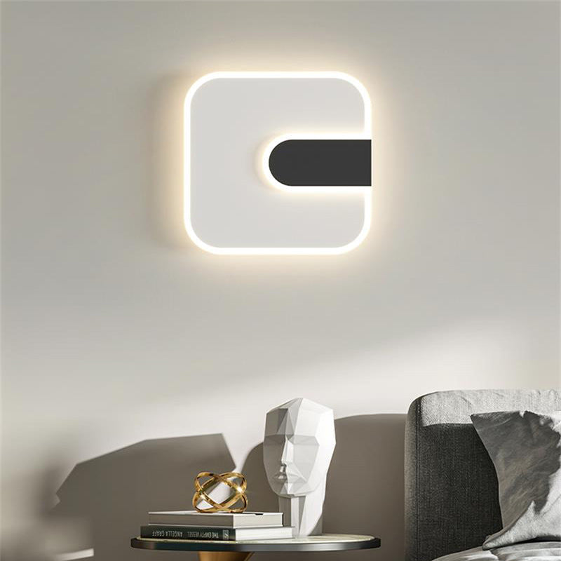 Minimalist Round & Square Iron Acrylic LED Wall Sconce Lamp