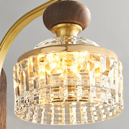 Round Acrylic Metal Solid Wood LED Wall Sconce Lamp