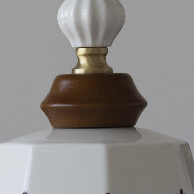 Bowl Brass Solid Wood Iron Ceramic 1-Light Wall Sconce Lamp