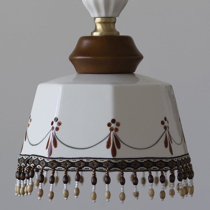 Bowl Brass Solid Wood Iron Ceramic 1-Light Wall Sconce Lamp