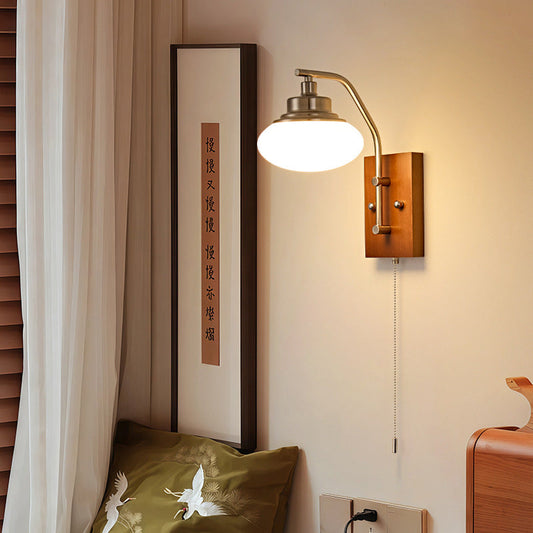 Pumpkin Wood Iron Resin Zipper 1-Light Wall Sconce Lamp
