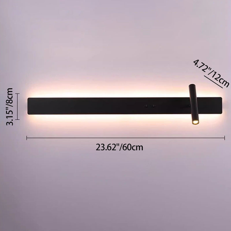 Long Strip Iron Acrylic Rotatable LED Wall Sconce Lamp