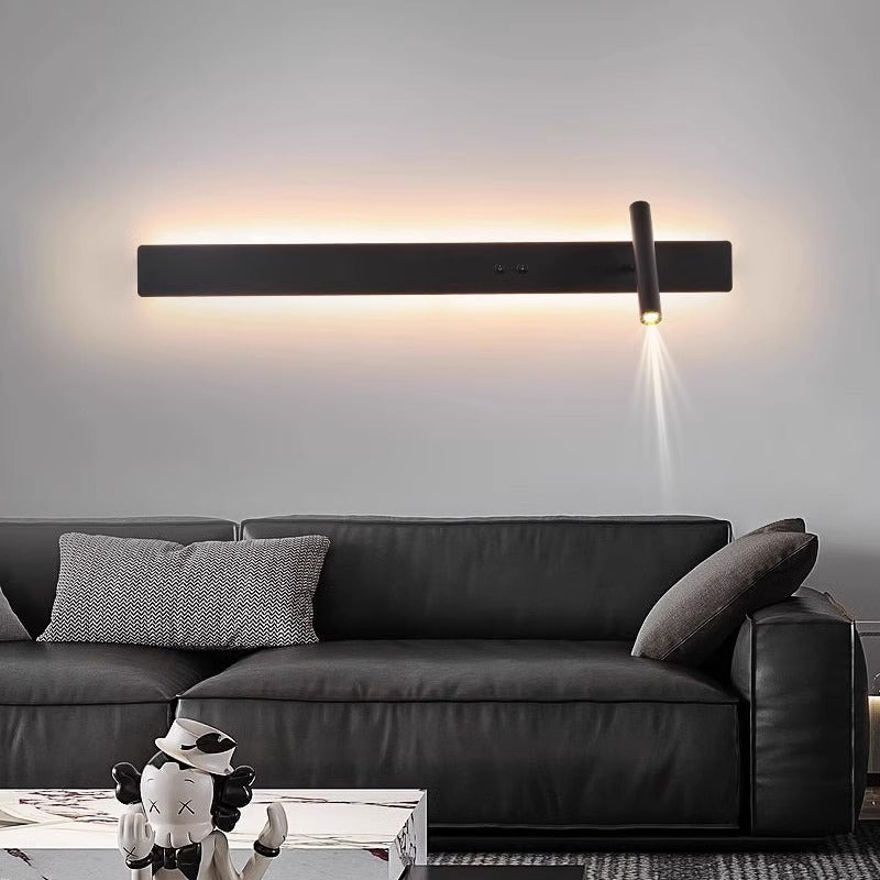 Long Strip Iron Acrylic Rotatable LED Wall Sconce Lamp