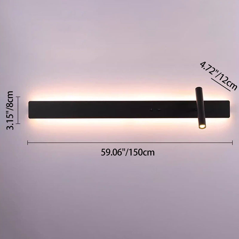 Long Strip Iron Acrylic Rotatable LED Wall Sconce Lamp