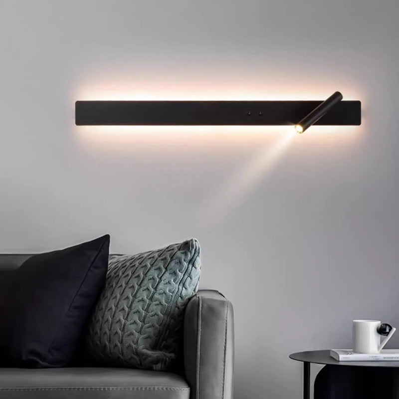Long Strip Iron Acrylic Rotatable LED Wall Sconce Lamp