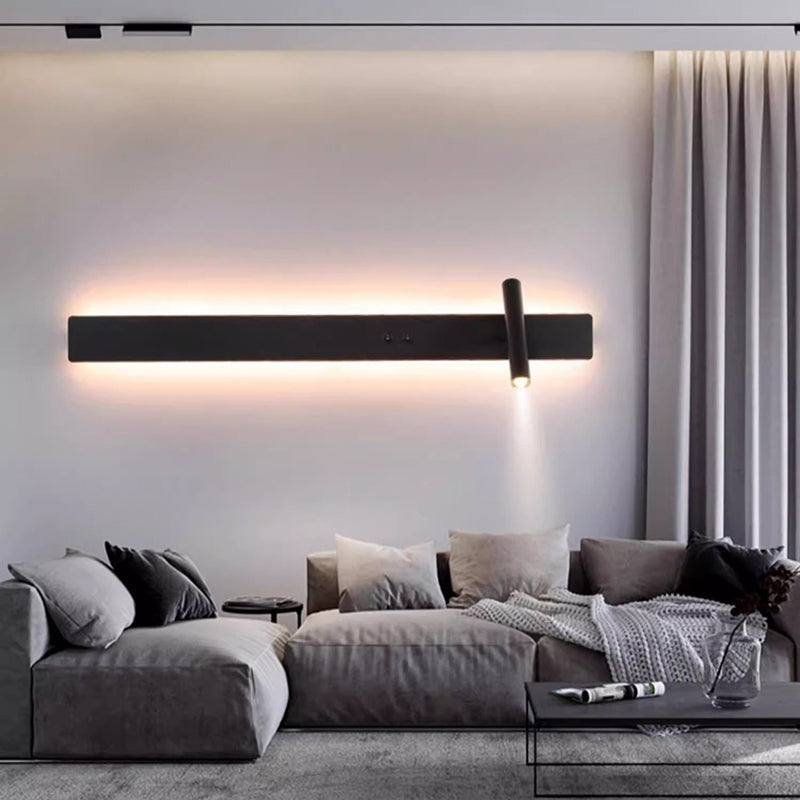 Long Strip Iron Acrylic Rotatable LED Wall Sconce Lamp