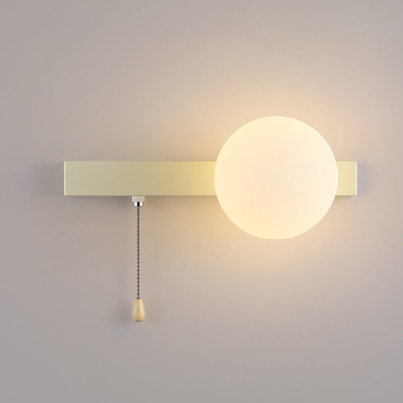 Simplicity Iron Glass 1-Light Zipper Wall Sconce Lamp