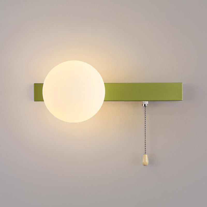 Simplicity Iron Glass 1-Light Zipper Wall Sconce Lamp