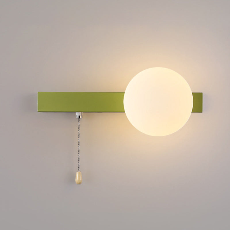 Simplicity Iron Glass 1-Light Zipper Wall Sconce Lamp
