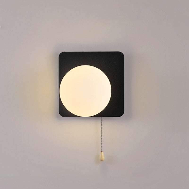 Simplicity Iron Glass 1-Light Zipper Wall Sconce Lamp