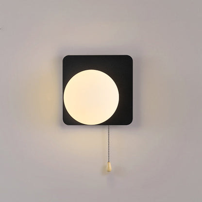 Simplicity Iron Glass 1-Light Zipper Wall Sconce Lamp