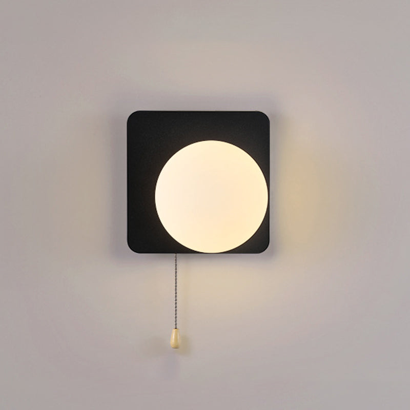 Simplicity Iron Glass 1-Light Zipper Wall Sconce Lamp