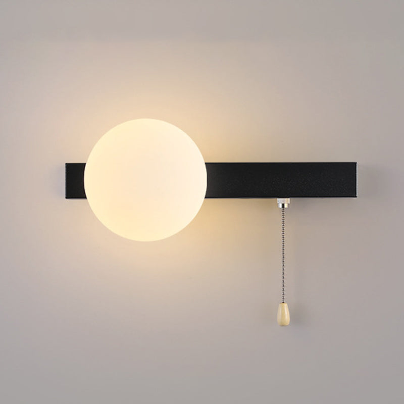 Simplicity Iron Glass 1-Light Zipper Wall Sconce Lamp