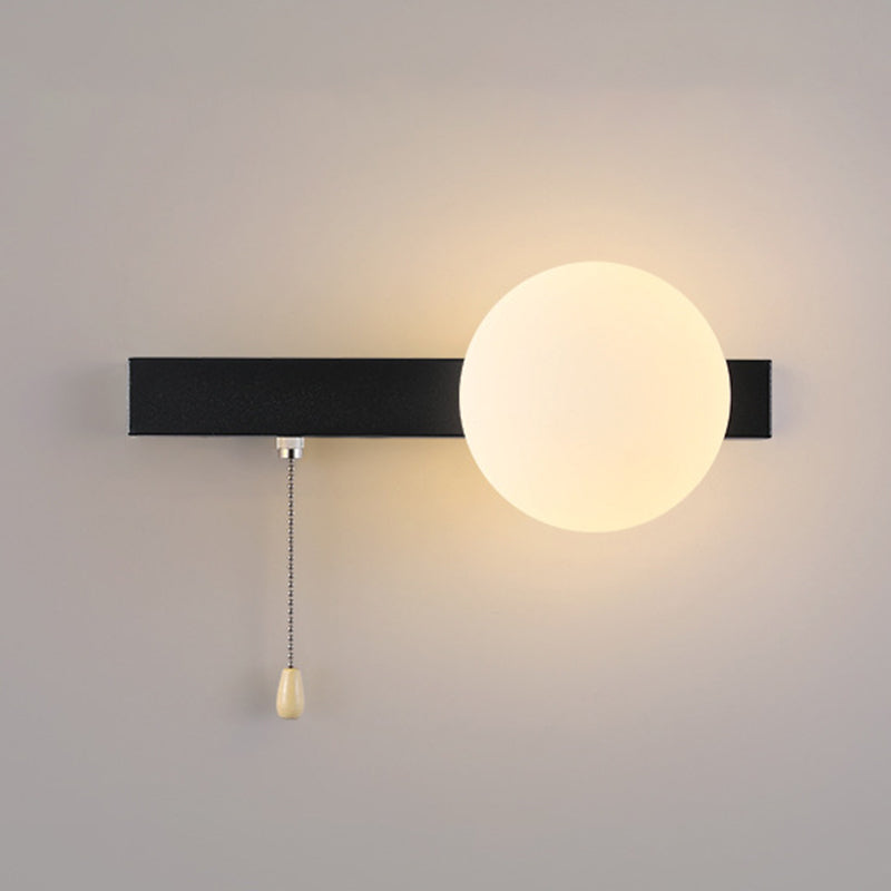 Simplicity Iron Glass 1-Light Zipper Wall Sconce Lamp
