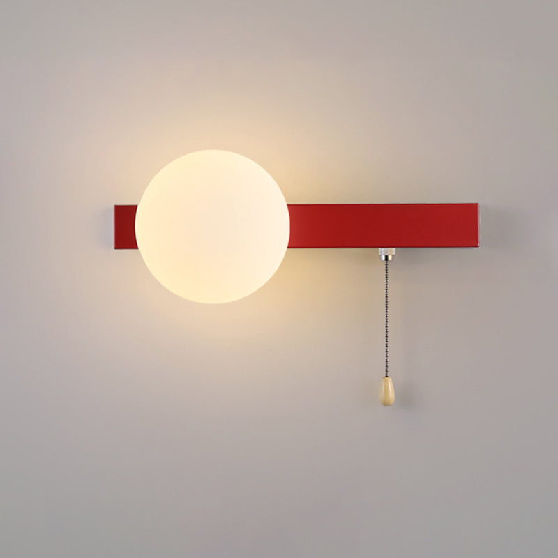 Simplicity Iron Glass 1-Light Zipper Wall Sconce Lamp
