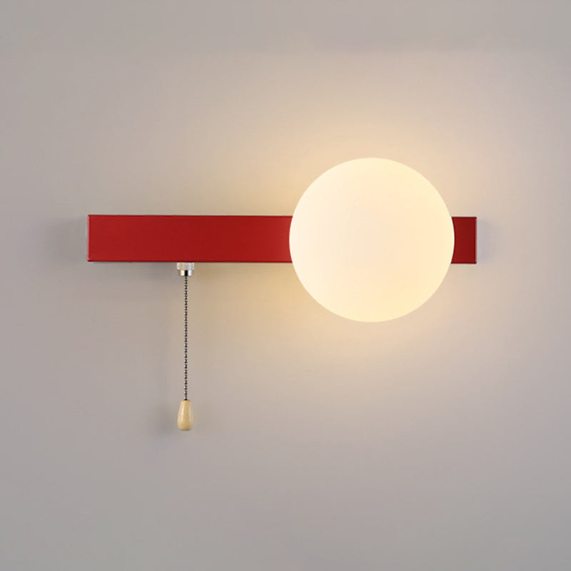 Simplicity Iron Glass 1-Light Zipper Wall Sconce Lamp