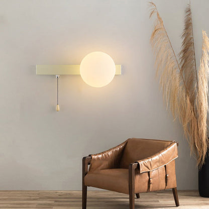 Simplicity Iron Glass 1-Light Zipper Wall Sconce Lamp