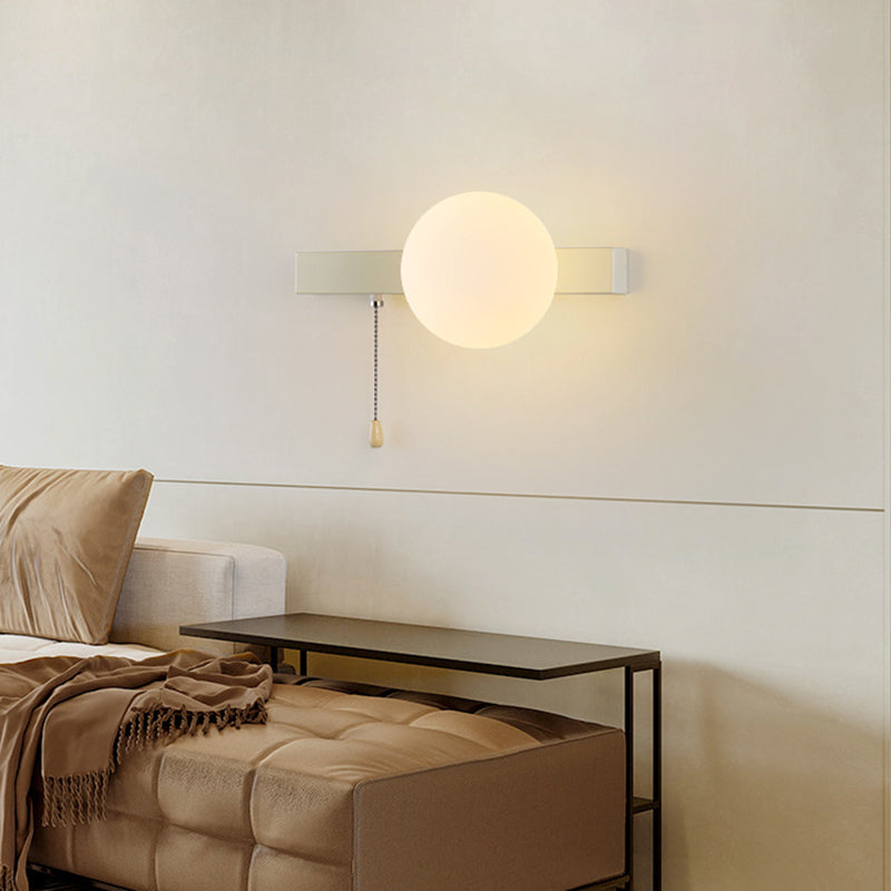 Simplicity Iron Glass 1-Light Zipper Wall Sconce Lamp