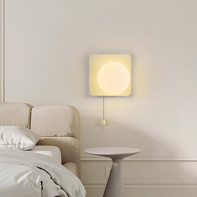 Simplicity Iron Glass 1-Light Zipper Wall Sconce Lamp