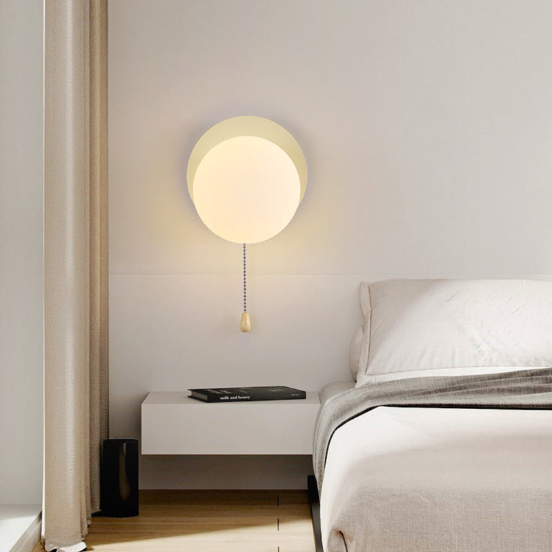 Simplicity Iron Glass 1-Light Zipper Wall Sconce Lamp