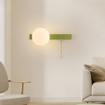 Simplicity Iron Glass 1-Light Zipper Wall Sconce Lamp