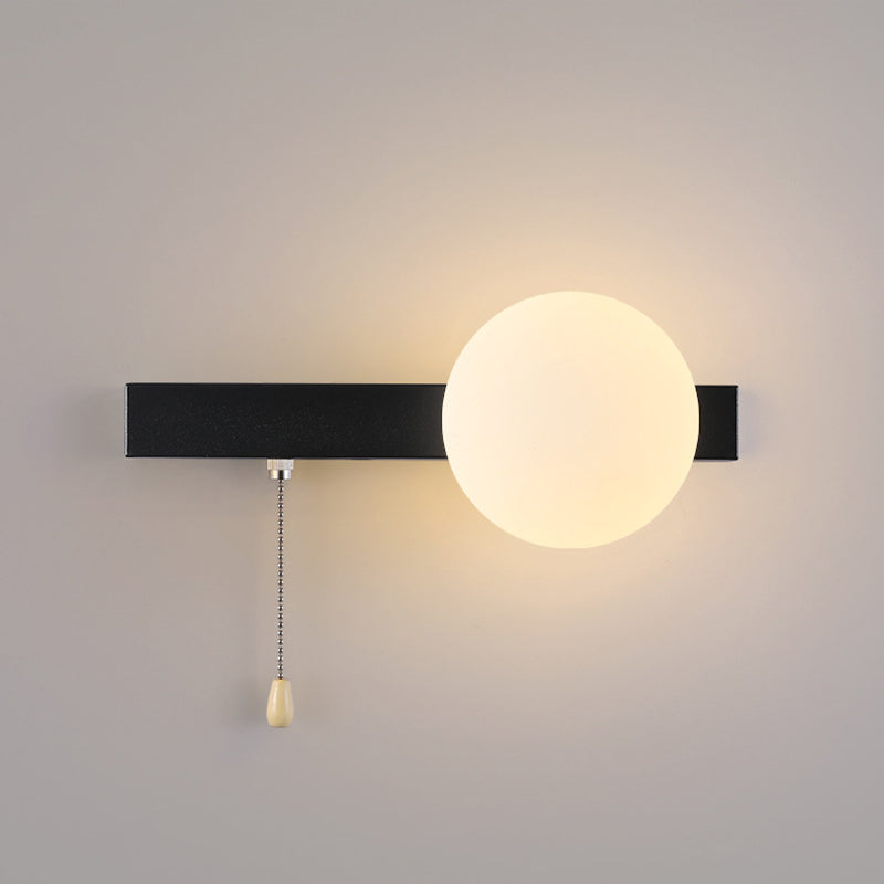 Simplicity Iron Glass 1-Light Zipper Wall Sconce Lamp
