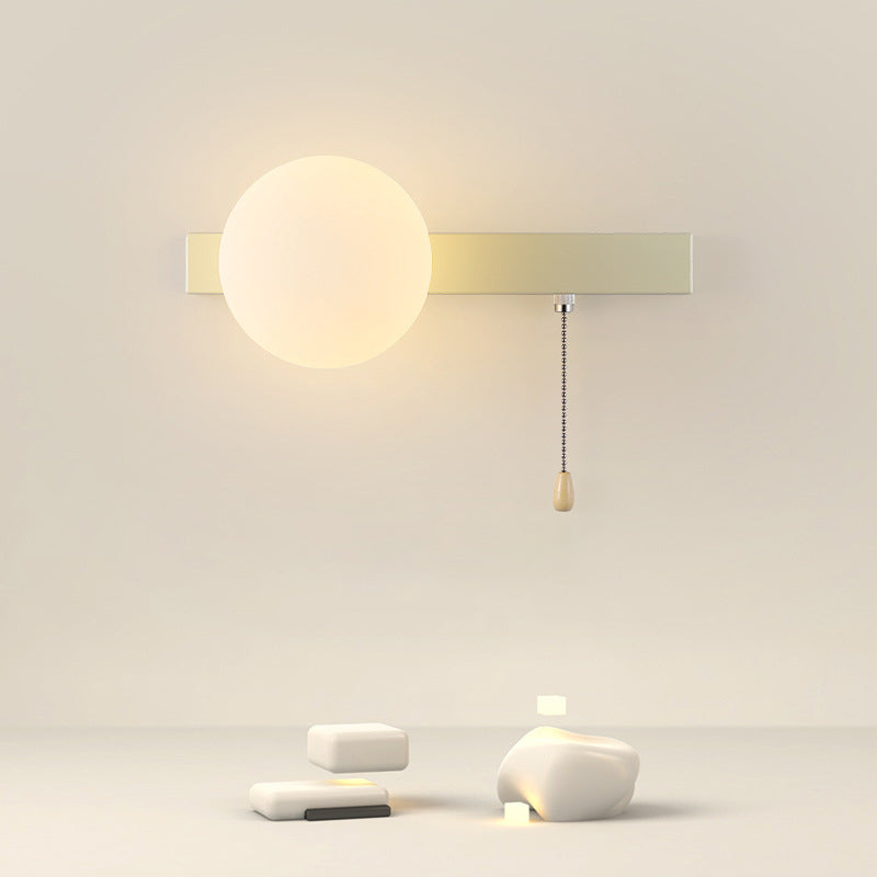 Simplicity Iron Glass 1-Light Zipper Wall Sconce Lamp