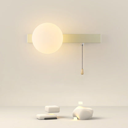 Simplicity Iron Glass 1-Light Zipper Wall Sconce Lamp