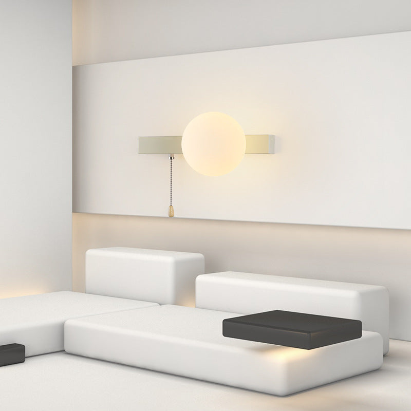 Simplicity Iron Glass 1-Light Zipper Wall Sconce Lamp