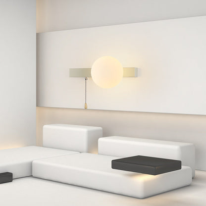 Simplicity Iron Glass 1-Light Zipper Wall Sconce Lamp