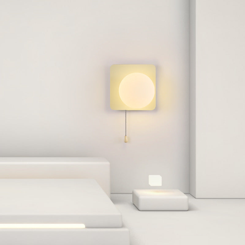 Simplicity Iron Glass 1-Light Zipper Wall Sconce Lamp