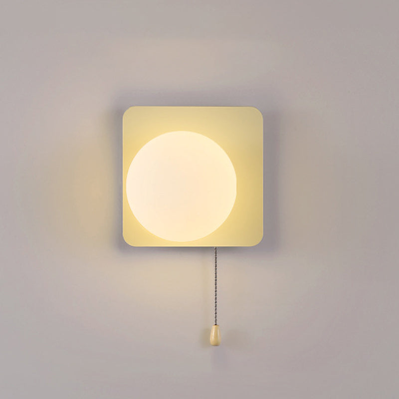 Simplicity Iron Glass 1-Light Zipper Wall Sconce Lamp