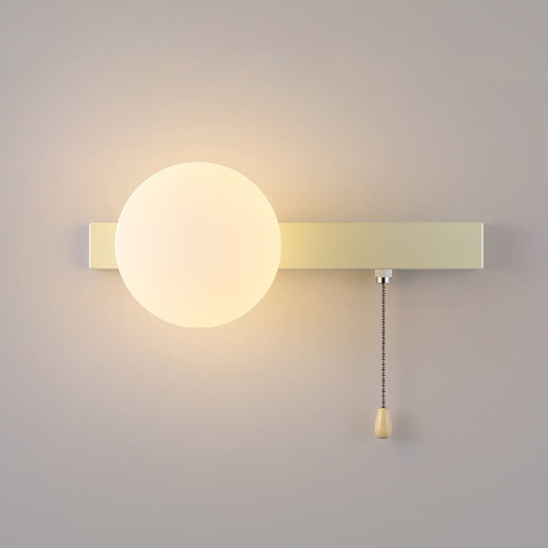 Simplicity Iron Glass 1-Light Zipper Wall Sconce Lamp