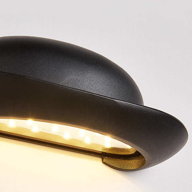 Hat Waterproof Aluminum PC Outdoor LED Wall Sconce Lamp