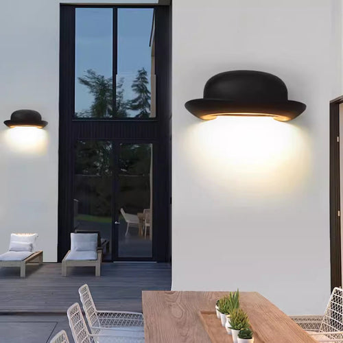 Hat Waterproof Aluminum PC Outdoor LED Wall Sconce Lamp