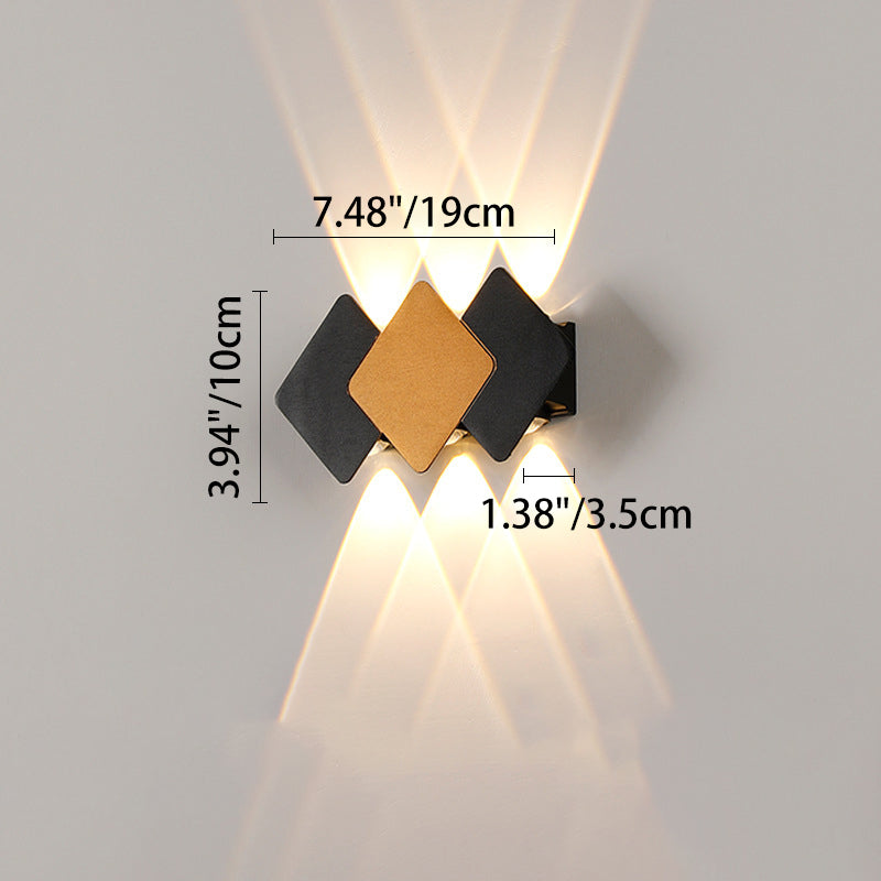 Waterproof Rhombus Aluminum Outdoor LED Wall Sconce Lamp