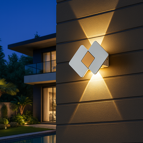 Waterproof Rhombus Aluminum Outdoor LED Wall Sconce Lamp