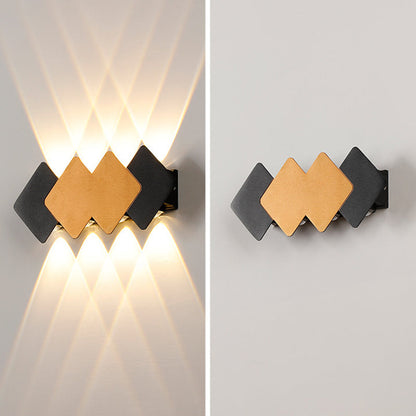 Waterproof Rhombus Aluminum Outdoor LED Wall Sconce Lamp